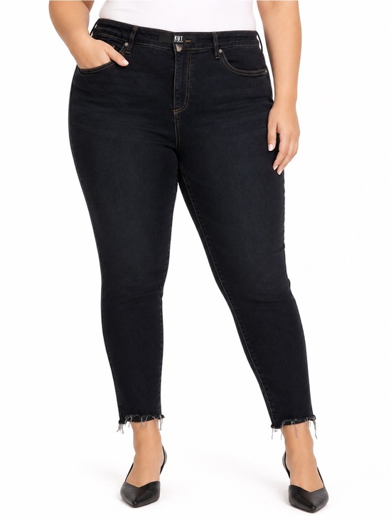 Kut from the Kloth Denim - KUT From The Kloth Connie Women’s 18W Black Ankle Skinny Jeans Raw Hem